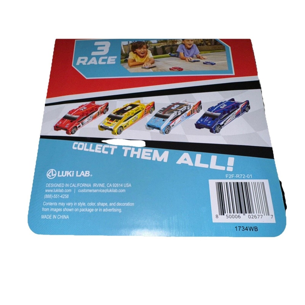 Luki Lab Flat 2 Fast Card Racers Red 72 Transforming Toy Car Launcher F2F-R72-01 - Picture 7 of 7